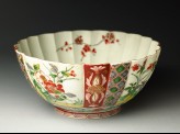 Fluted bowl with prunus and peony sprays