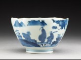 Petalled bowl with 'Deshima Island' theme