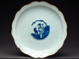 Foliated plate with harlequin and monkey