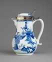 Blue-and-white jug with garden landscape and Dutch silver mount (EA1978.794)