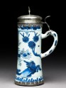 Blue-and-white tankard with European silver mounts