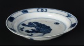 Blue-and-white dish with elephant