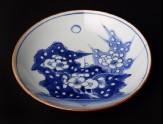 Blue-and-white dish with Prunus spray