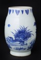Blue-and-white jar with duck and heron