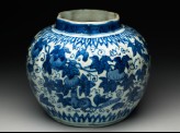 Blue-and-white jar with animals eating fruit (EA1978.952)