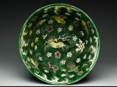 Bowl with horses amid waves