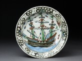 Dish with a European ship