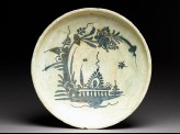 Dish with boat-like floral design