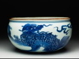 Blue-and-white censer bowl with a kylin, or horned creature (EA1978.1842)