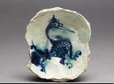 Base fragment of a bowl with bird