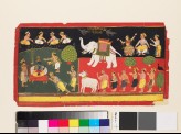 Krishna revered by Indra arriving on a white elephant