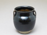 Black ware jar with black glaze