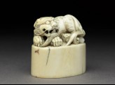 Private ivory seal surmounted by a shishi, or lion dog