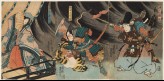 Minamoto no Yorimasa and Ii no Hayata slay the nue, while Ayame no Mae looks on (EA1983.37)