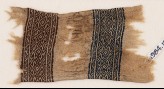 Textile fragment with bands of triangles, S-shapes, and diamond-shapes