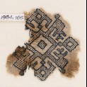 Textile fragment with diamond-shapes, inverted hooks, and arrowheads (EA1984.166)