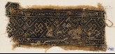 Textile fragment with interlaced knots and diamond-shapes