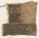 Textile fragment with linked diamond-shapes