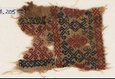 Textile fragment with interlaced diamond-shapes