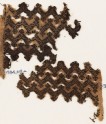 Textile fragment with chevrons and linked S-shapes and Z-shapes