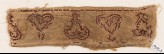 Textile fragment with leaves and palmettes, possibly from trousers or a collar