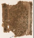 Textile fragment with cartouche, trefoils, and leaves