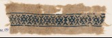 Textile fragment with X-shapes and hooks