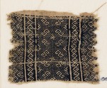 Textile fragment with diamond-shapes and S-shapes