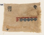 Textile fragment with diamond-shapes and crosses