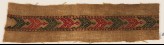 Textile fragment with band of chevrons, S-shapes, and leaves