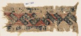 Textile fragment with linked S-shapes and crosses