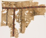 Textile fragment with bands of leaves and lozenges