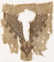 Fragment from the neck opening of a tunic with crosses and diamond-shapes