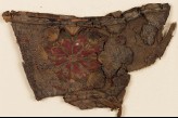 Textile fragment with rosette, possibly from a slipper