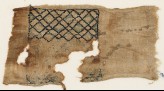 Textile fragment with grid of diagonal lines