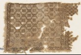 Textile fragment with diagonal grid of lozenges