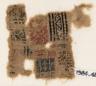Sampler fragment with bands of S-shapes and triangles