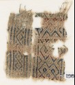 Textile fragment with diamond-shapes and hooks