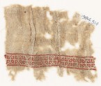 Textile fragment with two rows of triangles