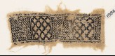 Textile fragment with chevrons and diamond-shapes