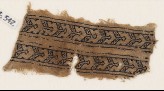 Textile fragment with chevrons and S-shapes