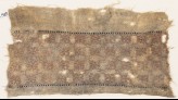Textile fragment with quatrefoils linked by small squares