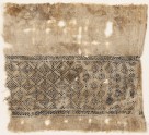 Textile fragment with grid of squares linked by diamond-shapes (EA1984.546)