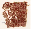 Textile fragment with bands of vines and flowers