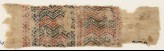 Textile fragment with two parallel bands filled with chevrons