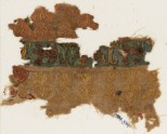 Textile fragment with prancing lions or leopards