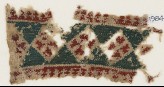 Textile fragment with diamond-shapes containing Maltese crosses