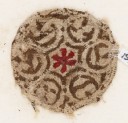 Textile fragment with rosette surrounded by six circles