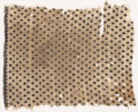 Textile fragment with diamond-shapes and a border of heart-shaped flowers