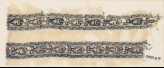 Textile fragment with bands of linked leaves or palmettes